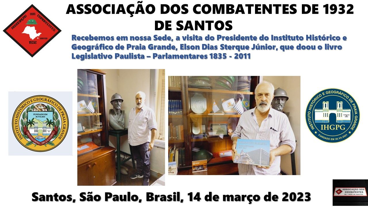 Visita de Elson Dias, atual Presidente do Instituto Histórico e Geográfico de Praia Grande 